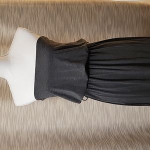 Strapless maxi dress. Dark gray. Medium.
